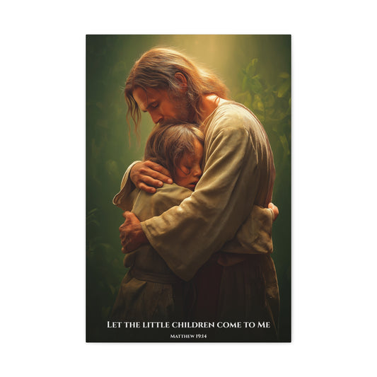 Inspirational Canvas Wall Art, Jesus and Children, Home Decor, Faith-Based Gift, Religious Wall Decor, Christian Art