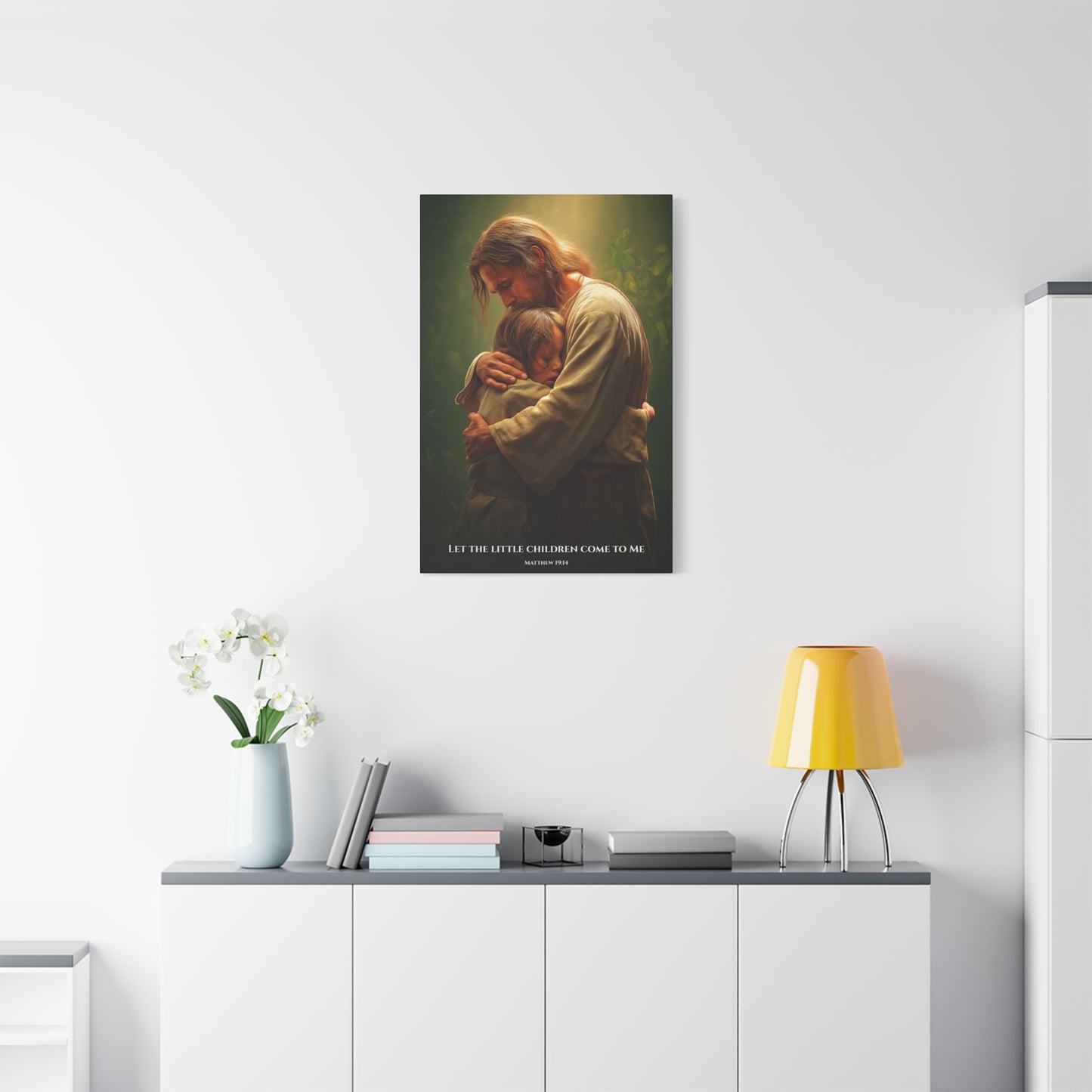Inspirational Canvas Wall Art, Jesus and Children, Home Decor, Faith-Based Gift, Religious Wall Decor, Christian Art